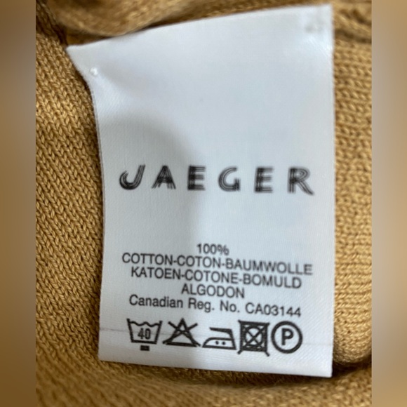 Jaeger Vest/ Sleeveless Top/ Blouse Mother of Pearl Buttons Cotton in Tan M - Picture 7 of 10